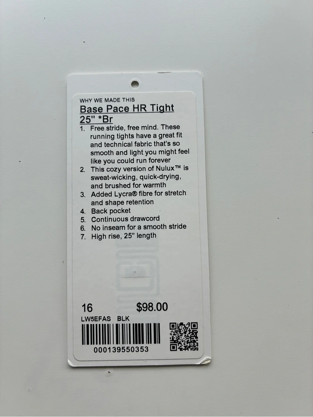 Lululemon Base Pace High-Rise Tight 25
